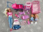 barbie pop Seffi met bedje en kinderwagen, Kinderen en Baby's, Ophalen of Verzenden, Gebruikt, Barbie