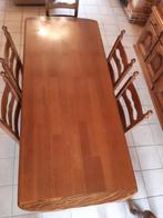 Eiken tafel met 6 stoelen, Huis en Inrichting, Tafels | Eettafels, Ophalen, Gebruikt, Rustiek, Eikenhout