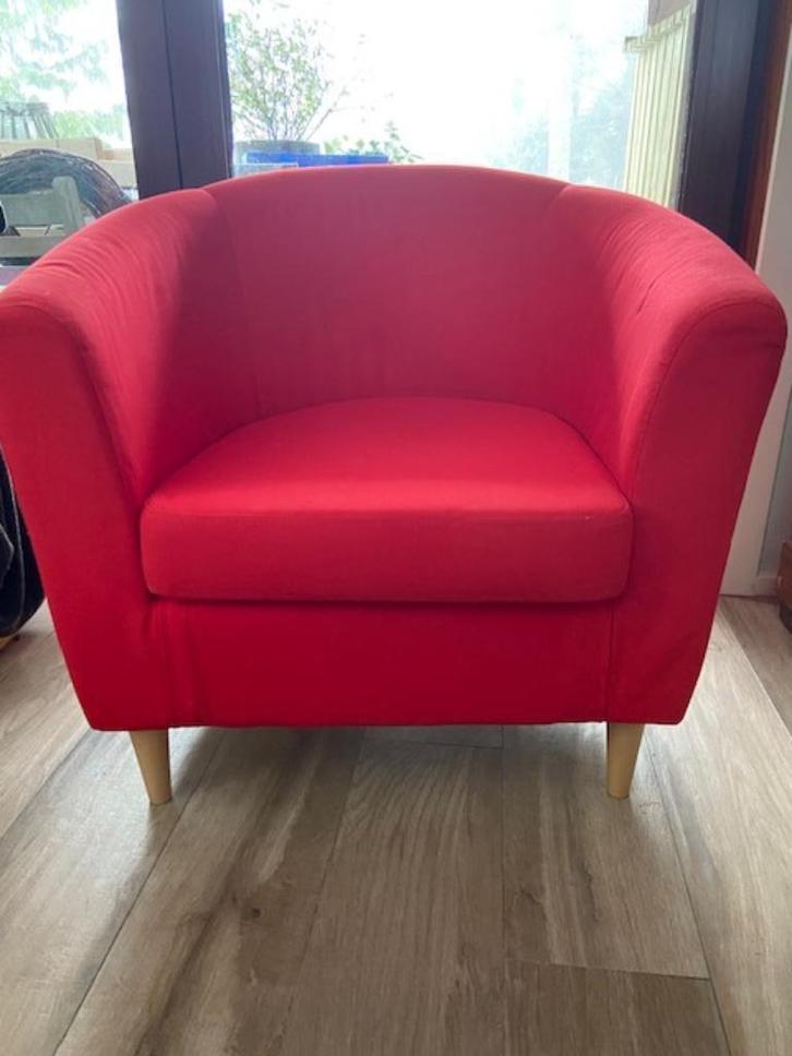 ikea Tullsta rode zetel, Huis en Inrichting, Fauteuils, Zo goed als nieuw, Ophalen