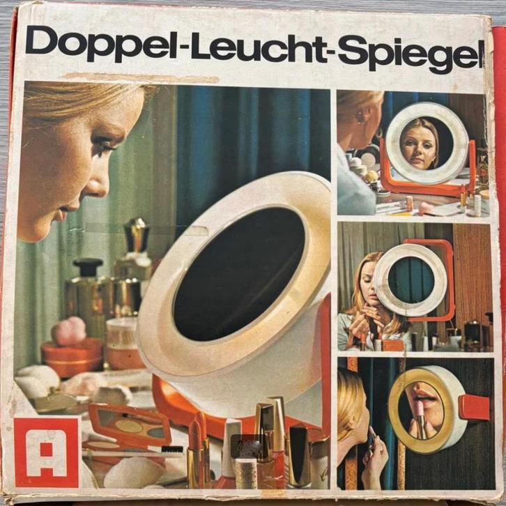 Vintage Make-up spiegel " Allibert Space Age W93 ", Huis en Inrichting, Woonaccessoires | Spiegels, Zo goed als nieuw, Minder dan 50 cm