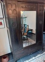 Antieke kast met spiegel  LxBxH = 140x55x215, Ophalen