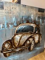 Schilderij VW kever 90cmx90cm hout metaal verf papier, Maison & Meubles, Accessoires pour la Maison | Décorations murale, Comme neuf