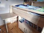 Lit 1 personne avec bureau, Maison & Meubles, Enlèvement, Utilisé, Une personne, Beige