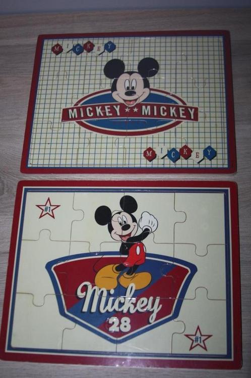 2x houten Mickey puzzels ( nieuw in folie )22,5 x 18 cm, Collections, Disney, Neuf, Autres types, Mickey Mouse, Enlèvement ou Envoi