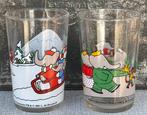 2 Drinkglazen Babar ‘91, Ophalen of Verzenden, Gebruikt, Frisdrankglas
