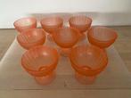 8 zalmkleurige schaaltjes / coupes, Nieuw, Ophalen of Verzenden, Overige stijlen, Glas