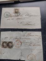 R7) postzegels belgie - 2 epauletten op briefstuk, Ophalen of Verzenden, Gestempeld, Gestempeld