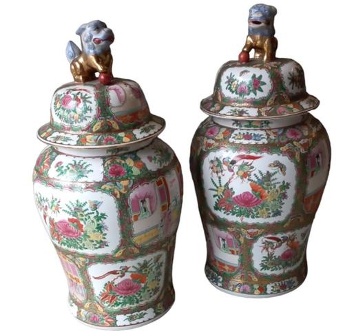 paar grote chinese dekselvazen met Foo dogs, Antiek en Kunst, Antiek | Vazen, Ophalen