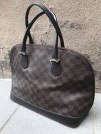 Lederen handtas damier ebène, Handtassen en Accessoires, Tassen | Damestassen, Ophalen of Verzenden, Handtas