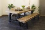 Kloostertafel van steigerhout met stalen onderstel, Ophalen of Verzenden, Nieuw