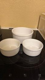 3 vuurvaste kommetjes, Ophalen of Verzenden, Gebruikt, Kom(men)