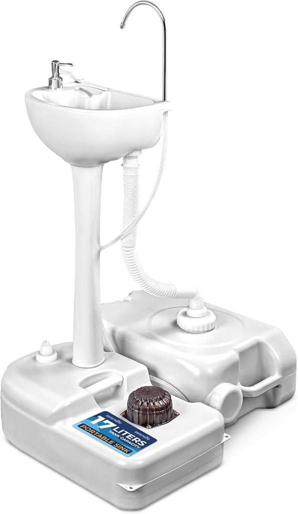 Évier de camping portable avec réservoir d'eau propre | Nou, Neuf, -, -, Serenelife