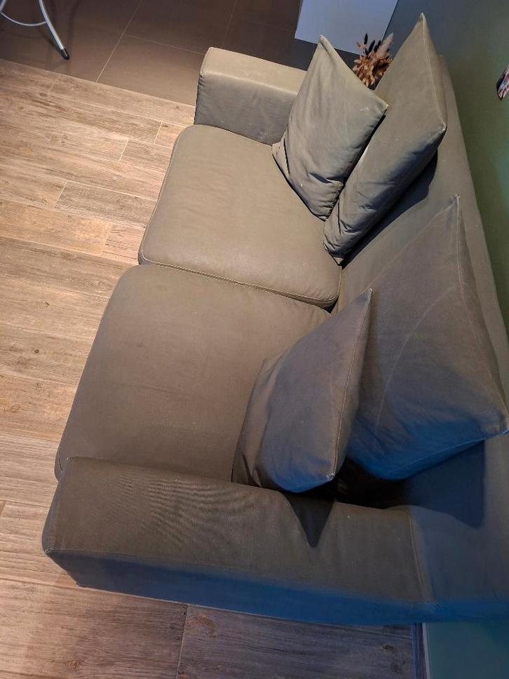 Zetel, Huis en Inrichting, Zetels | Zetels, Gebruikt, Rechte bank, Tweepersoons, 150 tot 200 cm, 75 tot 100 cm, Stof, Ophalen