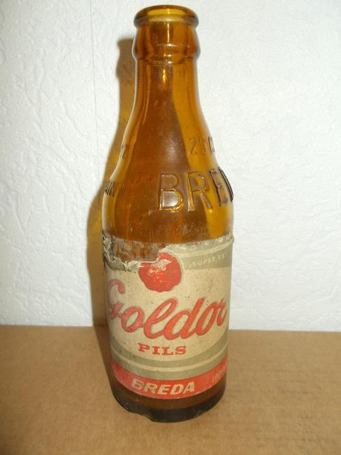 LEUVEN - bierfles 25CL - Brij. BREDA - Goldor - 1956, Collections, Marques de bière, Utilisé, Bouteille(s), Stella Artois, Enlèvement ou Envoi