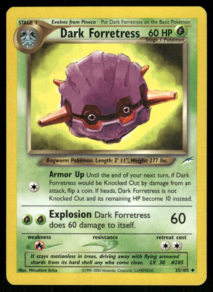 Dark Forretress 35/105 - Neo Destiny, Hobby en Vrije tijd, Verzamelkaartspellen | Pokémon, Gebruikt, Verzenden