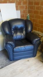 Lederen zetel, Huis en Inrichting, Fauteuils, Ophalen, Zo goed als nieuw, Leer