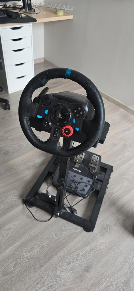 Logitech G29 + Next Level Wheelstand zgan, Games en Spelcomputers, Spelcomputers | Sony Consoles | Accessoires, Zo goed als nieuw