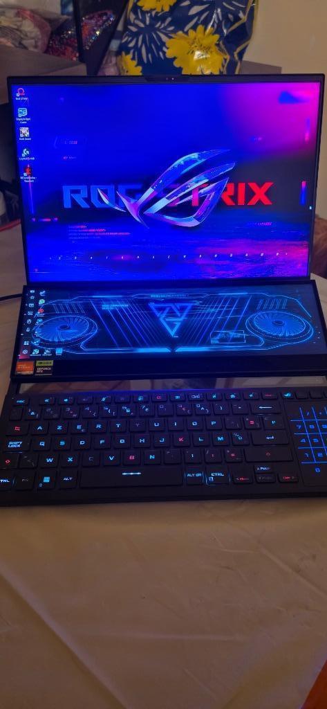 Asus rog zephyrus duo, Computers en Software, Windows Laptops, Gebruikt, 16 inch, SSD, 4 Ghz of meer, 32 GB, Azerty, Met videokaart