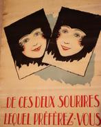 Antieke Art Deco tandarts reclameposter, Ophalen of Verzenden