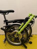 Brompton limoengroen/zwart -6 versnellingen  - H-versie, Fietsen en Brommers, Fietsen | Vouwfietsen, Ophalen, Brompton, 14 tot 16 inch