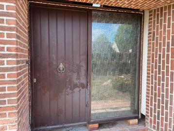 Houten voordeur met troebel glas, 209cm beschikbaar voor biedingen