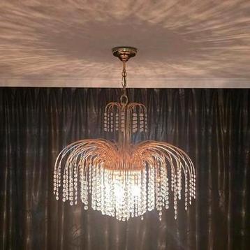 3 prachtige vintage Swarovski messing crystal lampen beschikbaar voor biedingen