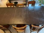 Houten zwarte tafel, Huis en Inrichting, Tafels | Eettafels, Ophalen, Gebruikt, 200 cm of meer, 50 tot 100 cm