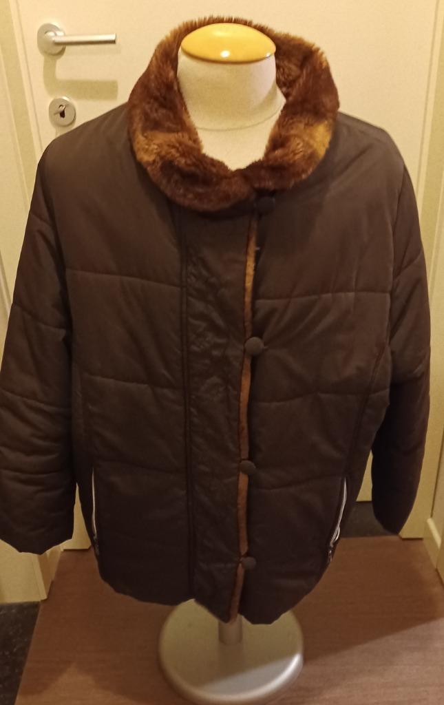 Exceed Limites dameswinterjas: bruin, pelskraag, maat 48/50, Kleding | Dames, Jassen | Winter, Zo goed als nieuw, Maat 46/48 (XL) of groter