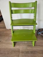 Tripp trapp stokke meegroeistoel groene en rode, Ophalen, Gebruikt, Meegroeistoel