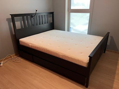 Ensemble Ikea lit + matelas + sommier + 4 caissons, Huis en Inrichting, Slaapkamer | Bedden, Zo goed als nieuw, Eenpersoons, 160 cm