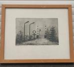 Eau forte natuur et industrie signe Claudine, Antiek en Kunst, Kunst | Etsen en Gravures, Ophalen of Verzenden
