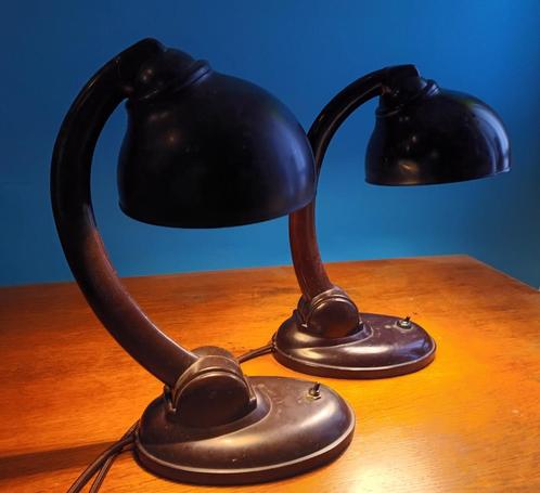 Paar art deco bakeliet lampen - Erik K. Cole, Antiek en Kunst, Antiek | Verlichting, Ophalen of Verzenden