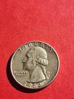 1964 D USA quarter dollar in zilver Washington Denver, Zilver, Losse munt, Verzenden, Noord-Amerika