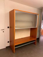 Grote kantoorkast met schuifdeur in matglas, Huis en Inrichting, Ophalen, Glas, 75 cm of meer, 200 cm of meer