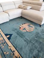 Decoratief handgemaakt tapijt met blauw/beige kleuren, Huis en Inrichting, Stoffering | Tapijten en Vloerkleden, Ophalen, Gebruikt