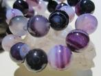 Armband tijgeroog paarse agaatk kralenarmband 8 mm unisex, Verzenden, Nieuw, Paars, Overige materialen