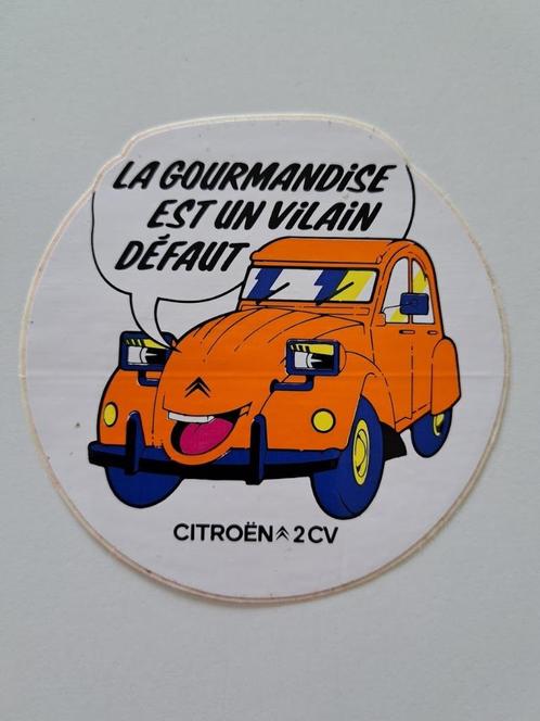 Vintage Sticker - Citroën 2CV - La Gourmandise, Verzamelen, Stickers, Zo goed als nieuw, Auto of Motor, Ophalen of Verzenden