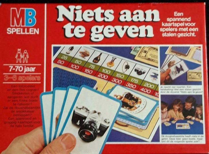 Niets aan te geven - vintage blufspel MB, Hobby en Vrije tijd, Gezelschapsspellen | Bordspellen, Ophalen of Verzenden