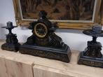 Schouwgarnituur met bijpassende kandelaars, Antiek en Kunst, Ophalen