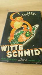 Blikken bordje Witte Schmidt Luxe Aperitief van  1939, Ophalen of Verzenden, Gebruikt, Reclamebord