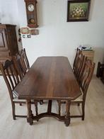 Eetkamertafel met 6 stoelen, Huis en Inrichting, Ophalen, Gebruikt, Vijf personen of meer
