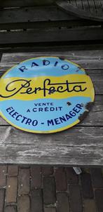 Emaille bord Radio Perfecta, Reclamebord, Gebruikt, Ophalen of Verzenden