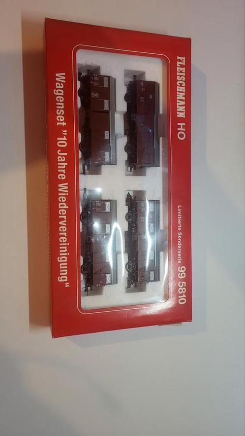 Set van 4 Fleischmann HO 995810 auto's - beperkte oplage, Hobby en Vrije tijd, Modeltreinen | H0, Zo goed als nieuw, Treinset