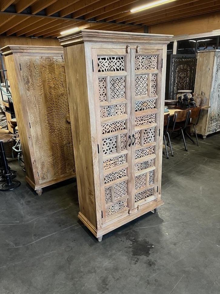 Handgesneden Kast uit India Uniek exemplaar Ibiza/Boho Nieuw, Huis en Inrichting, Kasten | Wandmeubels, Nieuw, 150 tot 200 cm