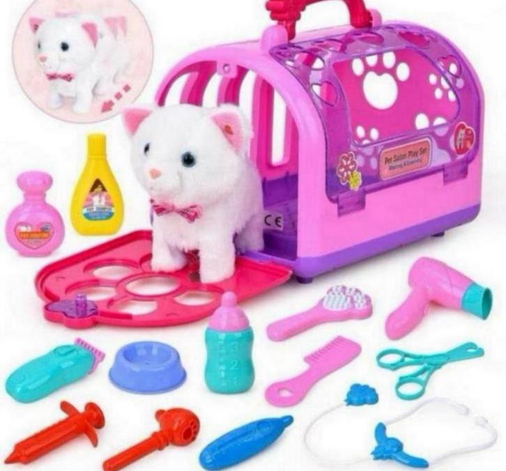 Kind kinderen speelgoed set Kat geluid huisdier verzorgen 3+, Kinderen en Baby's, Speelgoed | Actiefiguren, Nieuw, Ophalen of Verzenden