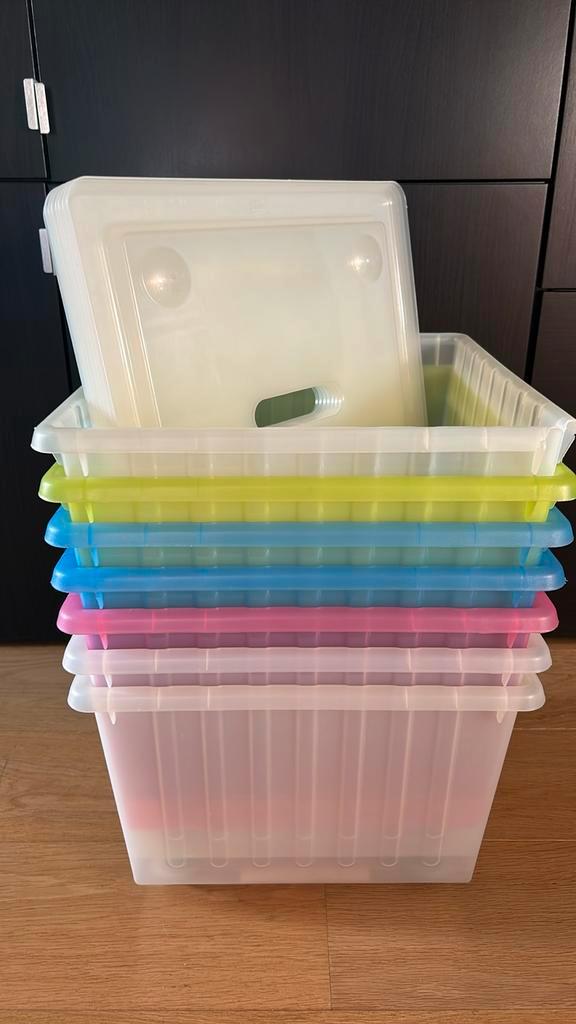 Ikea Vessla speelgoed bakken met wielen en deksels, Kinderen en Baby's, Kinderkamer | Inrichting en Decoratie, Zo goed als nieuw