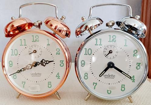 Réveil chromé/cuivré VEDETTTE mécanique 2 cloches 16 cm NEUF, Maison & Meubles, Accessoires pour la Maison | Horloges, Neuf, Réveil ou Horloge