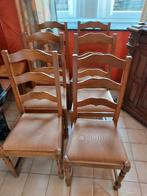 Eetkamerstoel van massief hout, Huis en Inrichting, Stoelen, Ophalen, Bois massif chêne ou Noyer, Gebruikt, Bruin