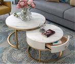 Marmer salontafel 80+50cm, Huis en Inrichting, Tafels | Salontafels, Ophalen