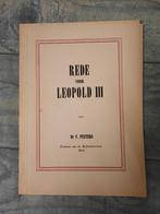 oud boek "rede voor Leopold III" door Dr F Peeters, 1950, Antiek en Kunst, Ophalen of Verzenden